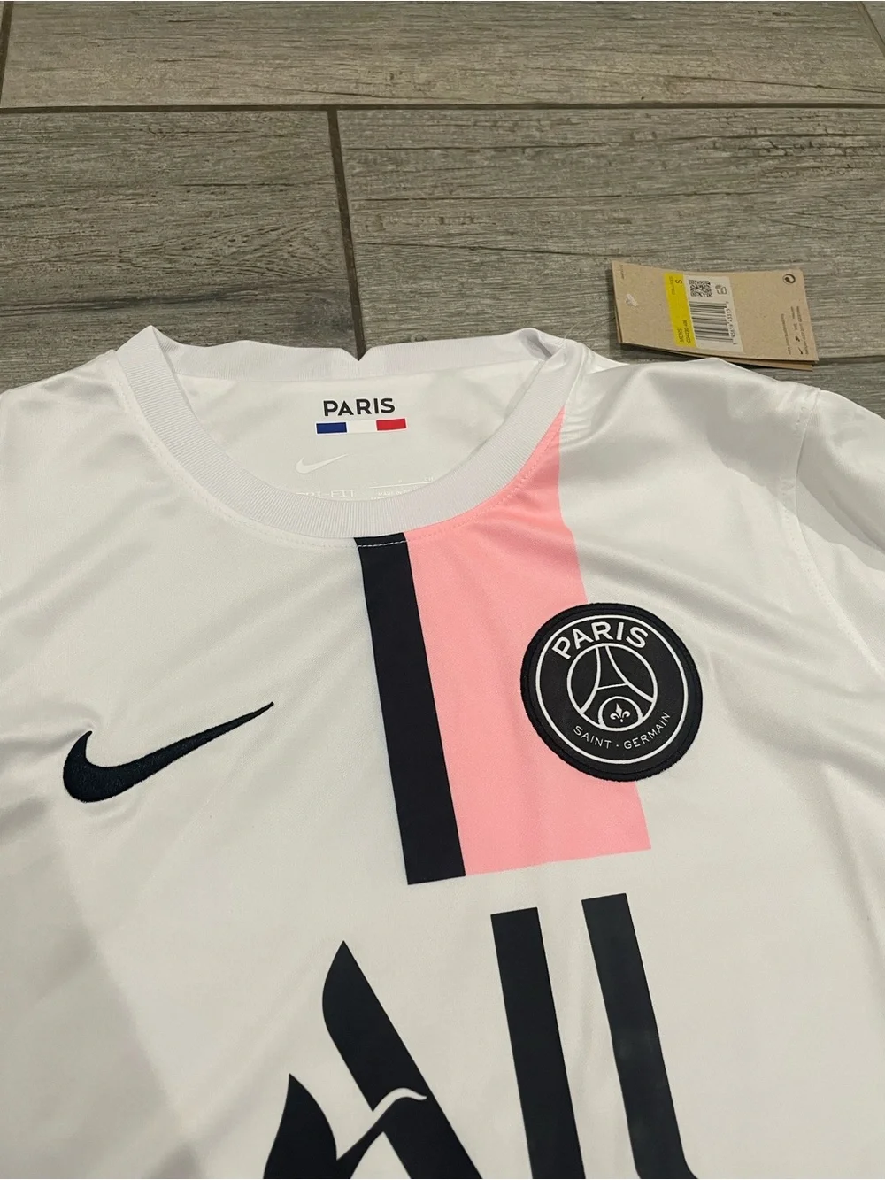 Paris Saint-Germain White & Pink Men's Soccer Jersey by Nike